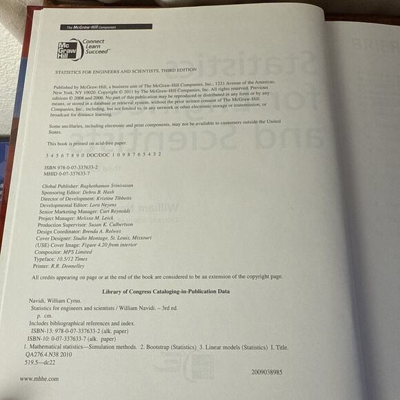 Statistics for Engineers and Scientists by Prof. Navidi, William: Used Very Good - Picture 5 of 6